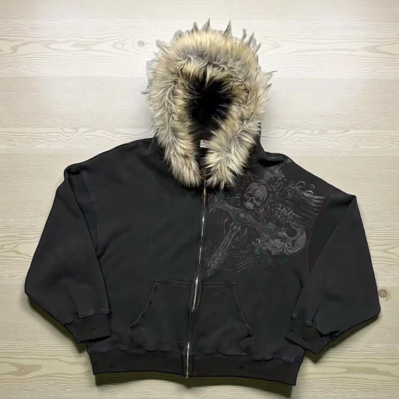 Y2k fur-jacket - Depop