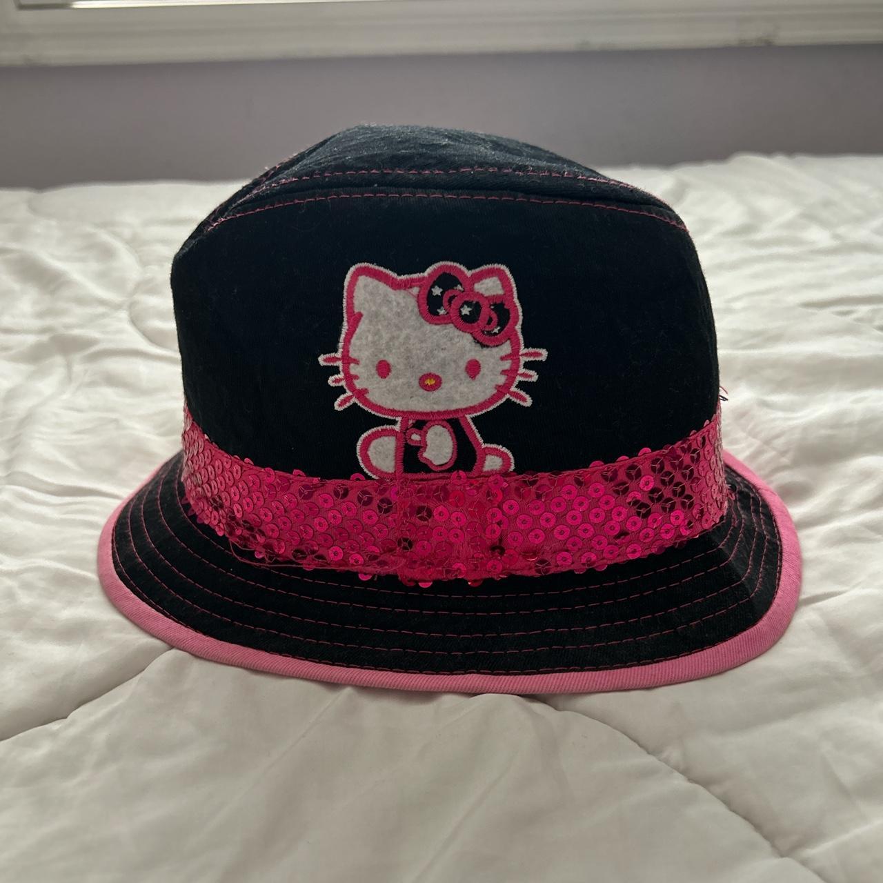 cutest y2k hello kitty pink and black bucket hat!... - Depop