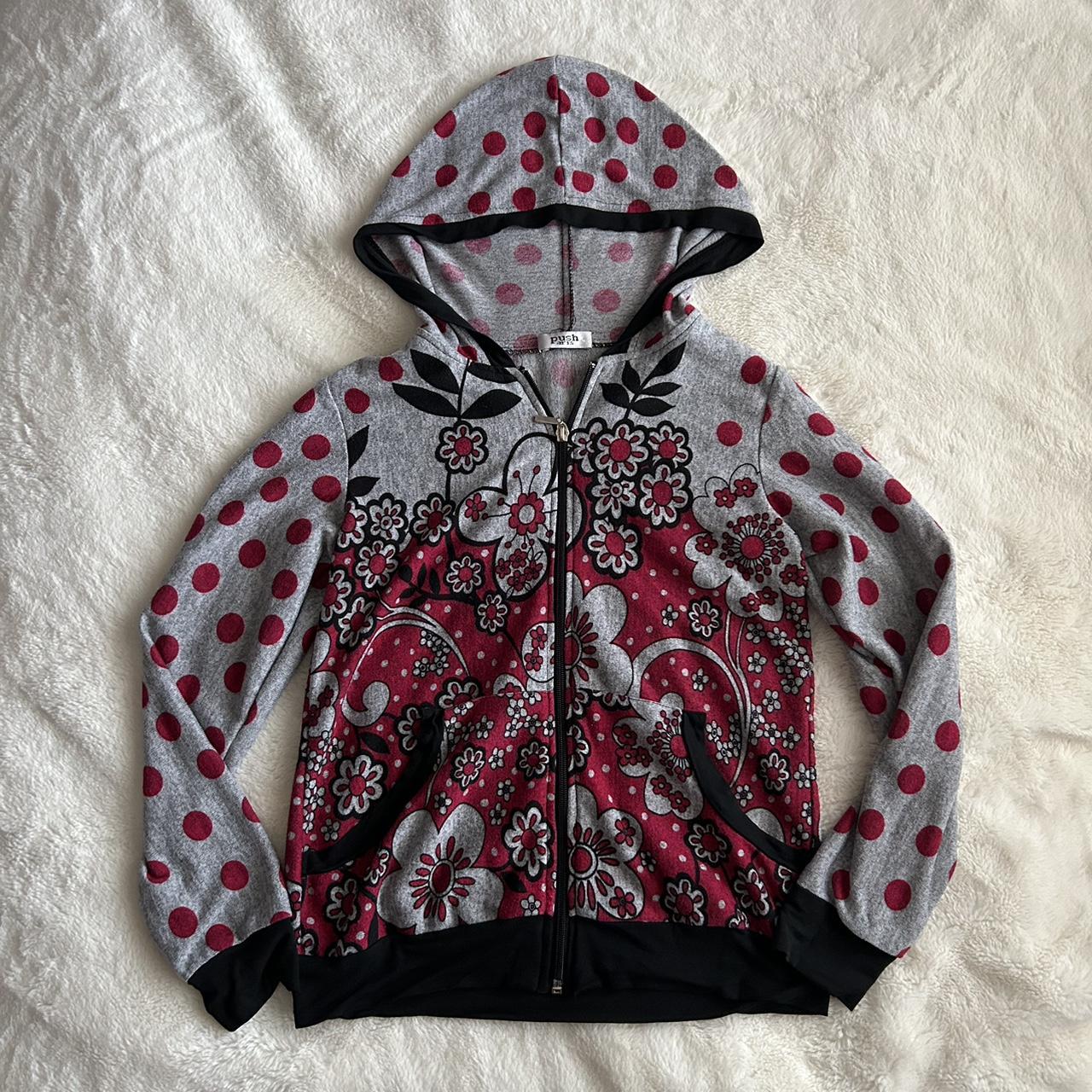 cutest graphic zip up jacket ೃ༄ #emo #y2k #grunge... - Depop
