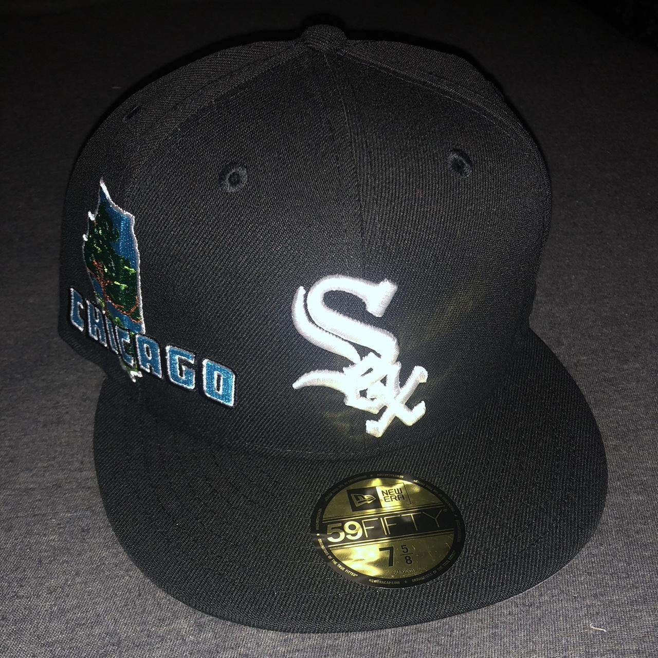 Men's New Era White/Black Chicago White Sox State 59FIFTY Fitted Hat