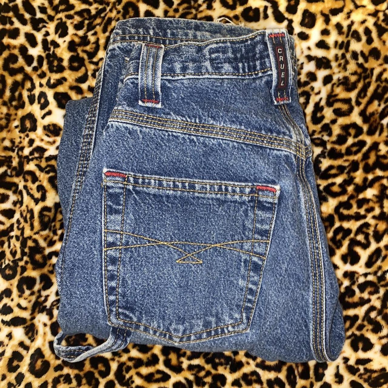 vintage 80s high waisted jeans - striped - Depop