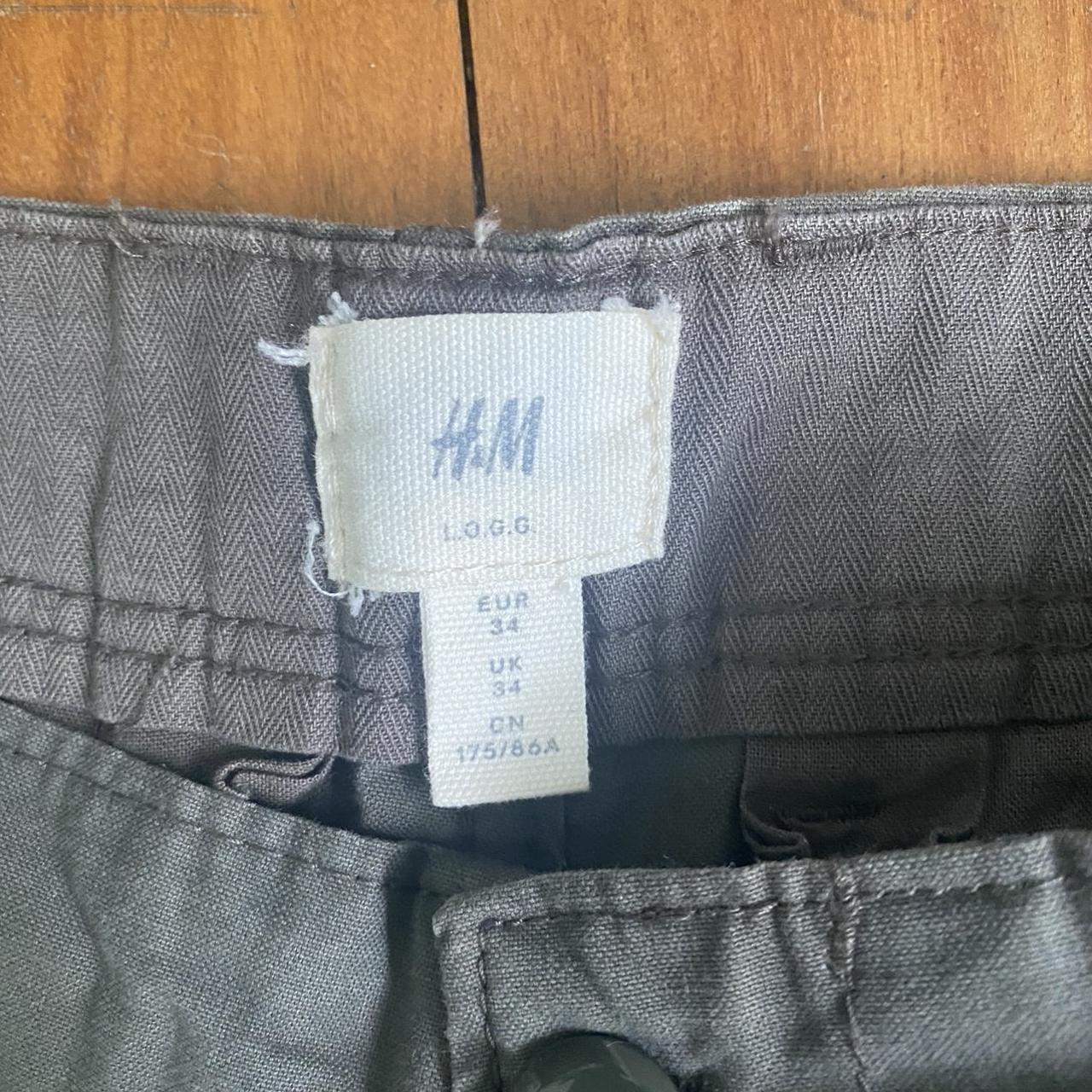 H&M Men's Green Trousers Depop