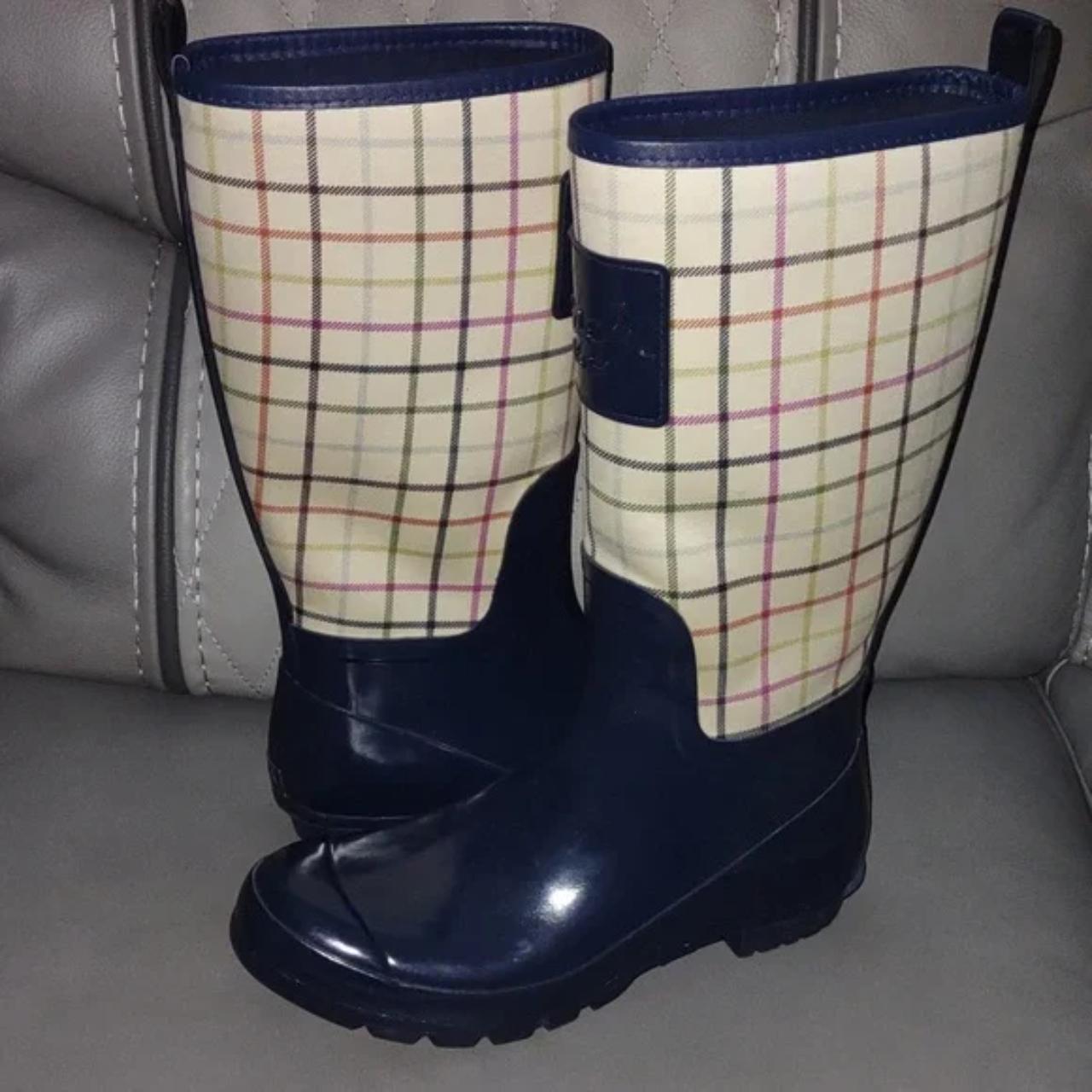 Coach plaid rain sales boots