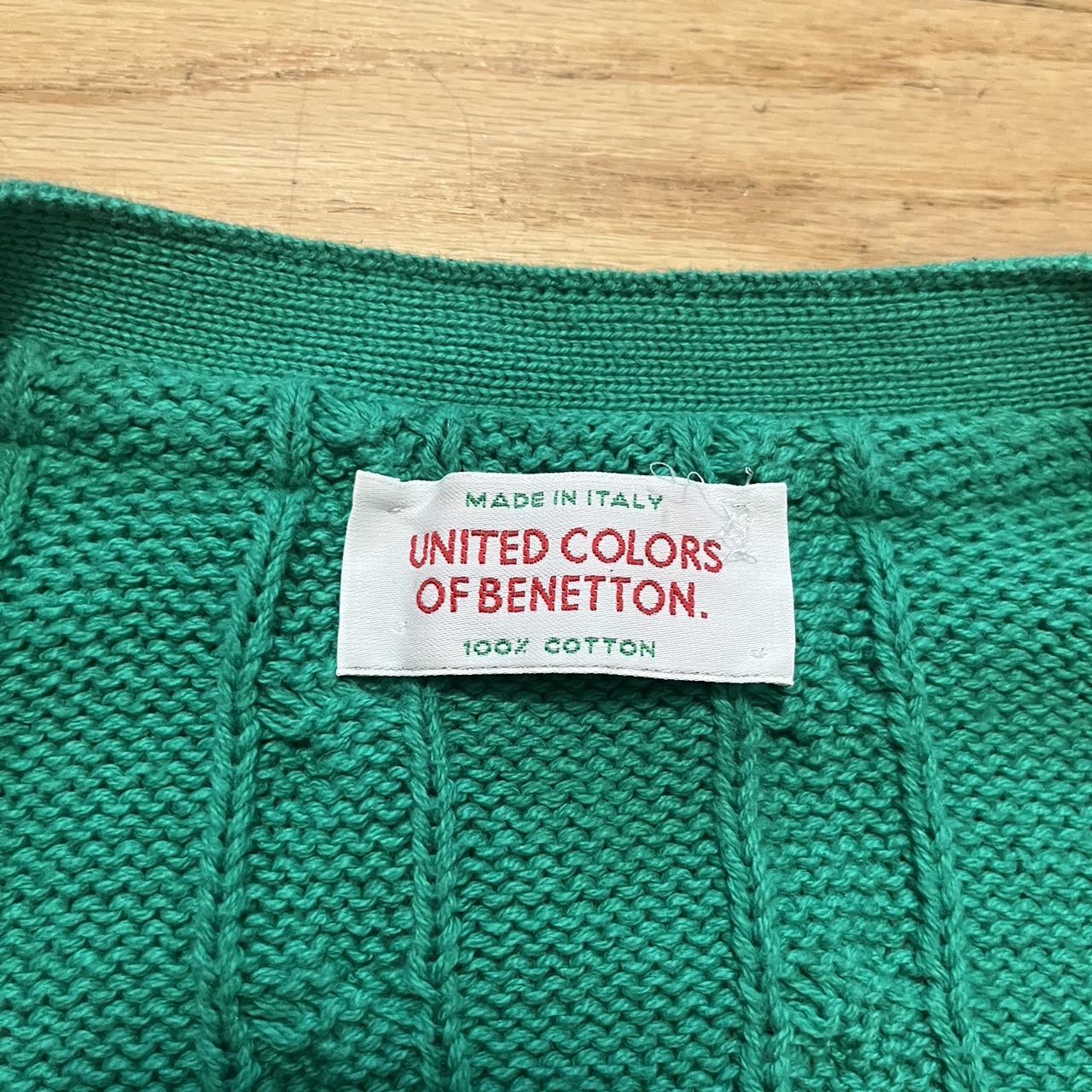 Green 80s United Colors of Benetton cardagin. Marked... - Depop