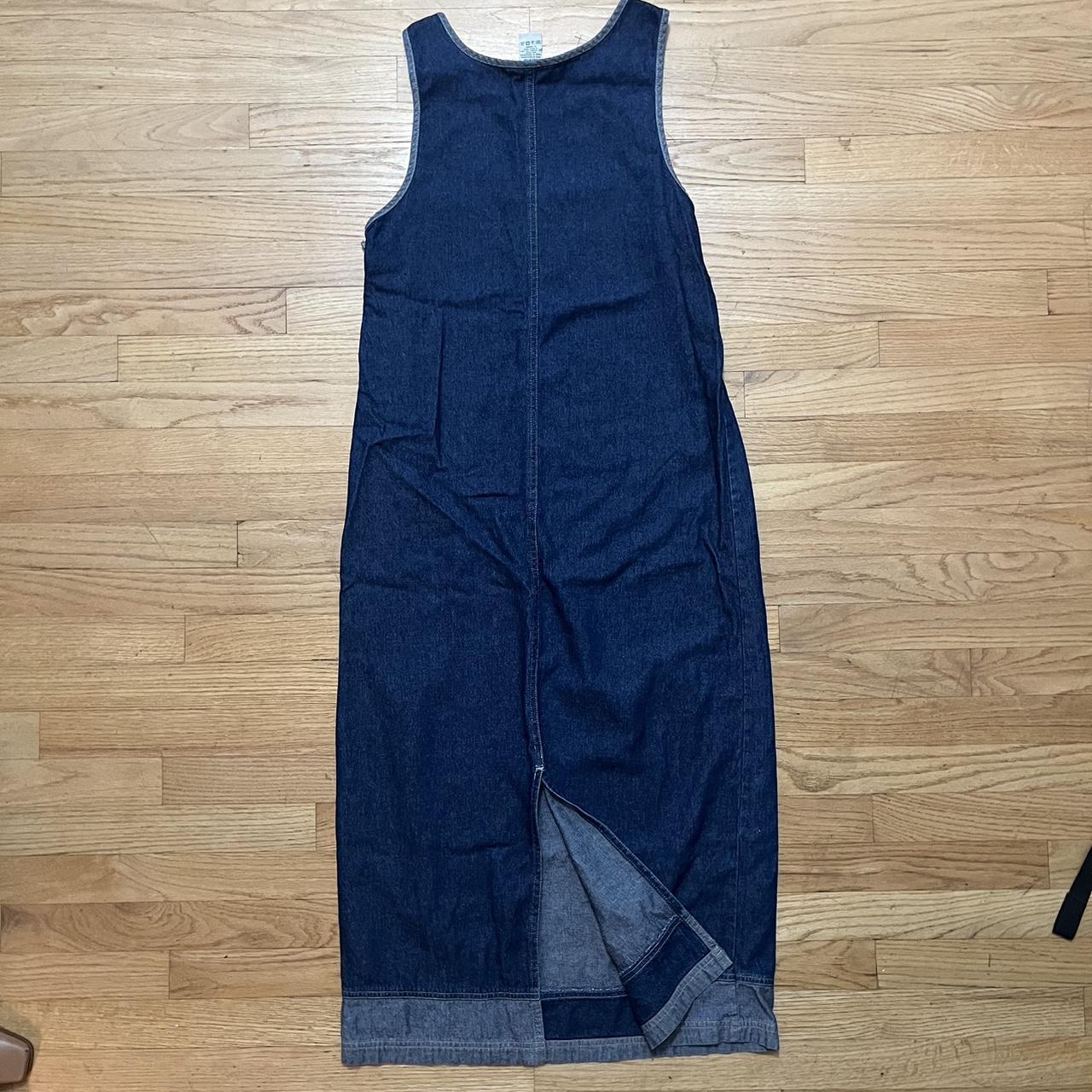 Adorable 90s denim sleeveless maxi dress with front... - Depop