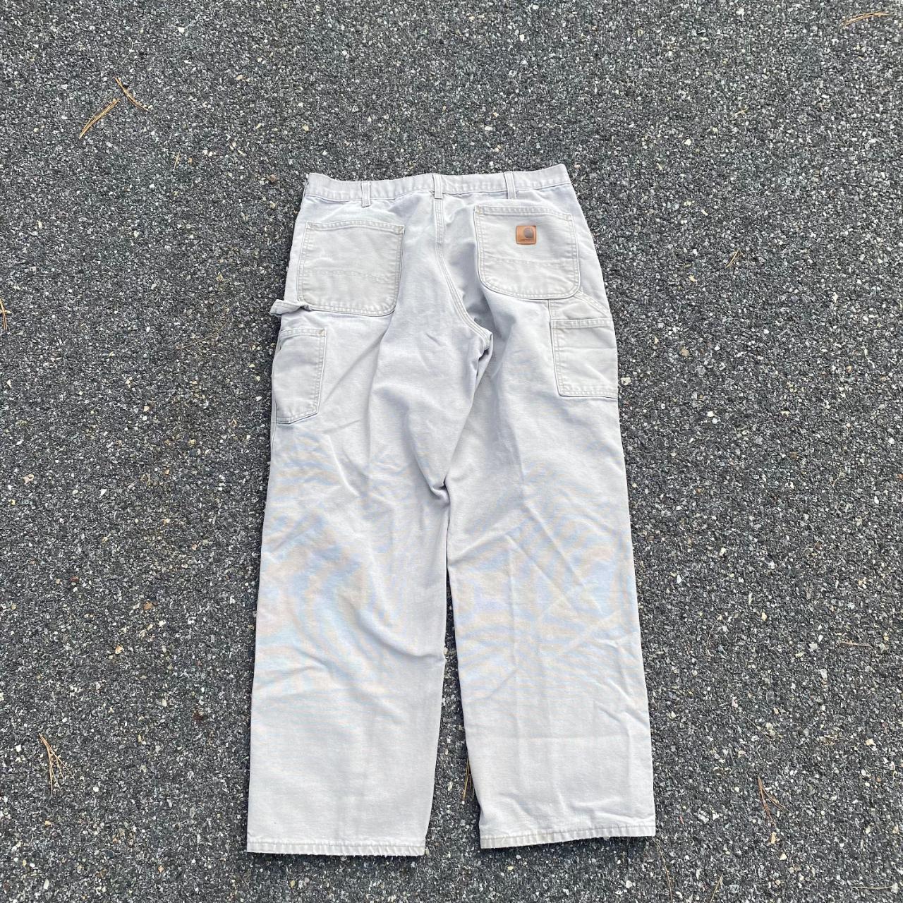 faded grey carhartt pants size 36x32, clean boxy fit... Depop