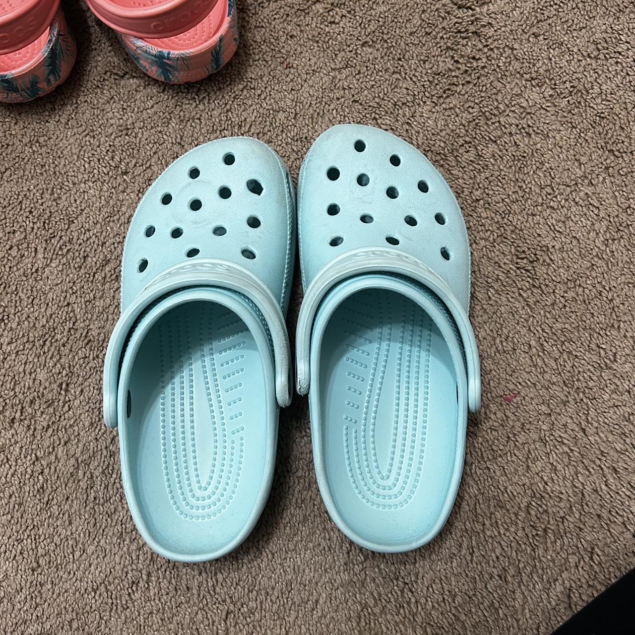 Light Blue Crocs Women S 7 Men S 5 Crocs Clogs Depop   P0 