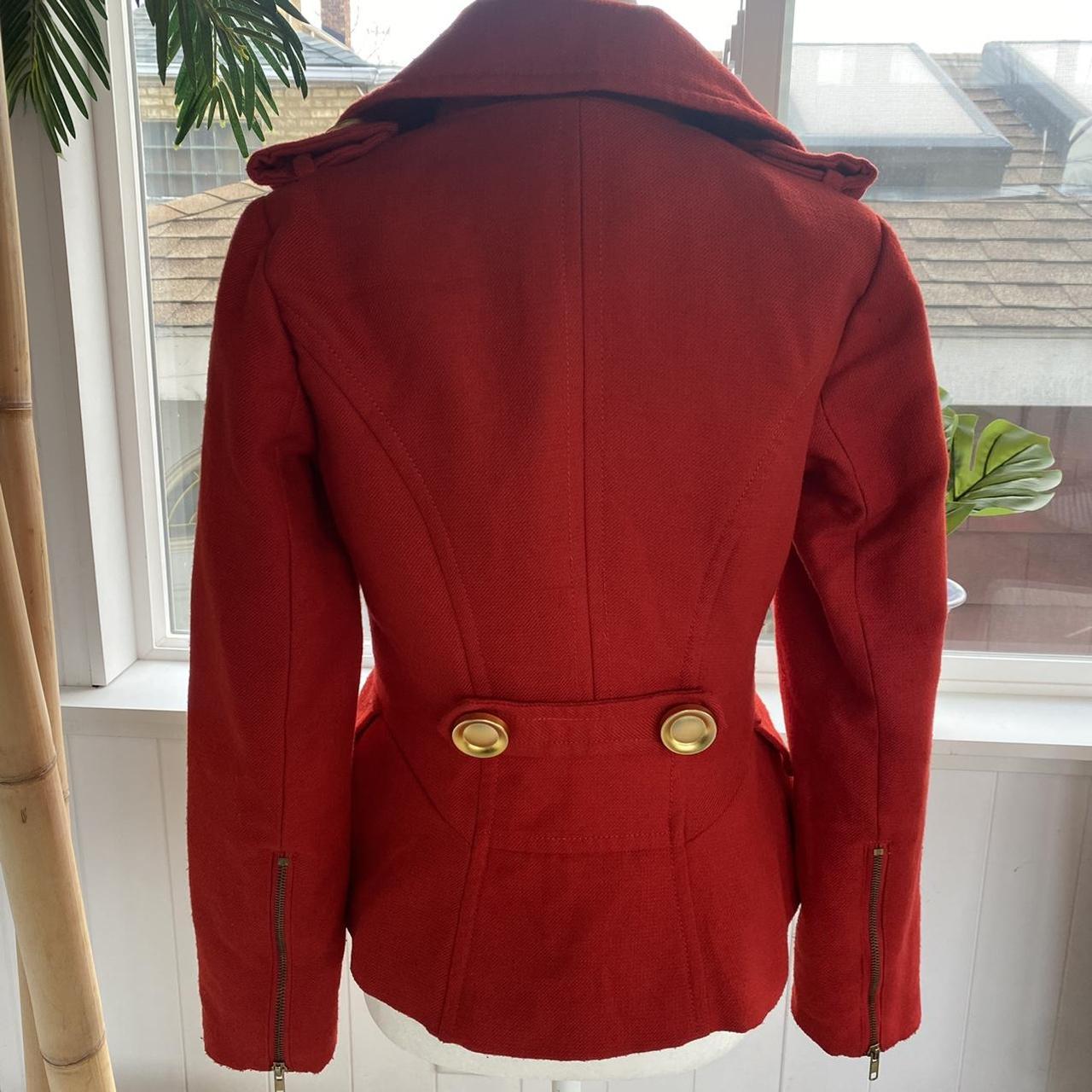 XOXO Women's Red and Gold Coat Depop