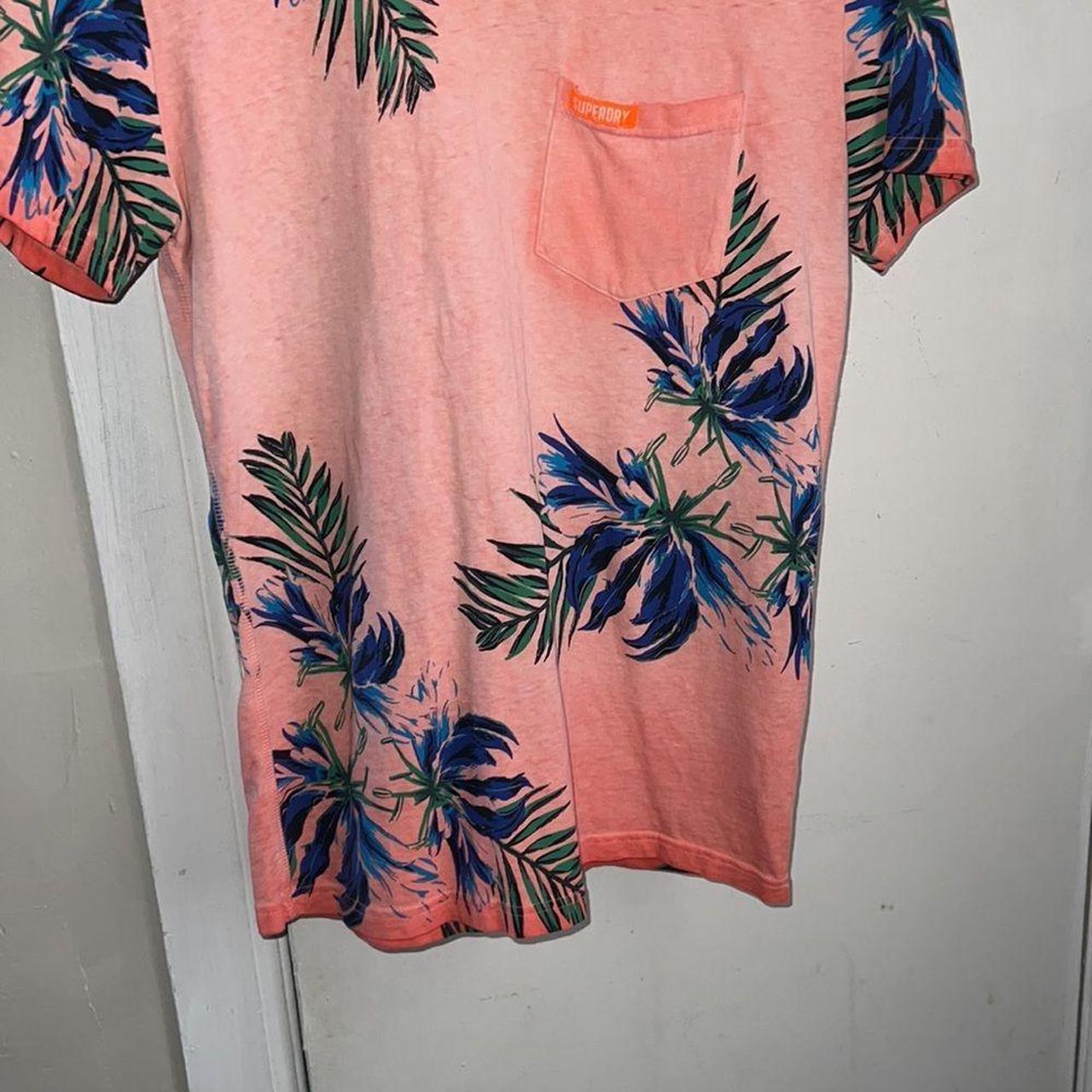 Superdry Men's Pink and Blue T-shirt (4)