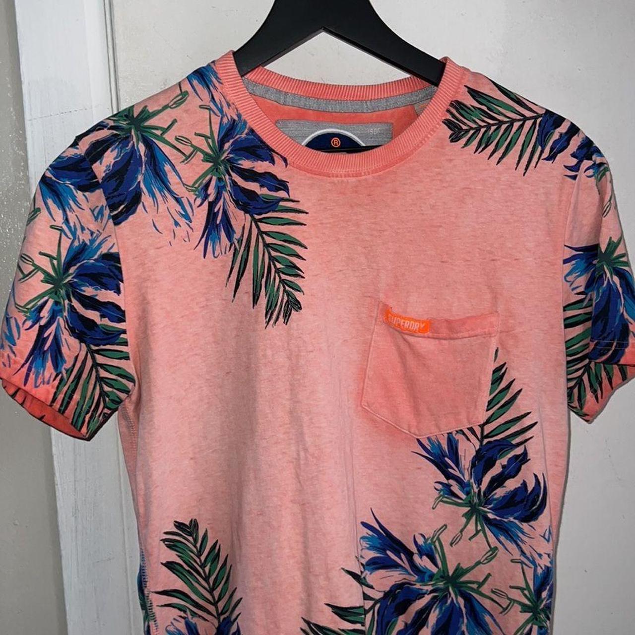 Superdry Men's Pink and Blue T-shirt (3)