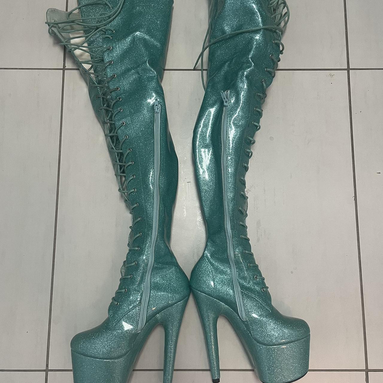 Hella Heels platform boots knee pads Depop