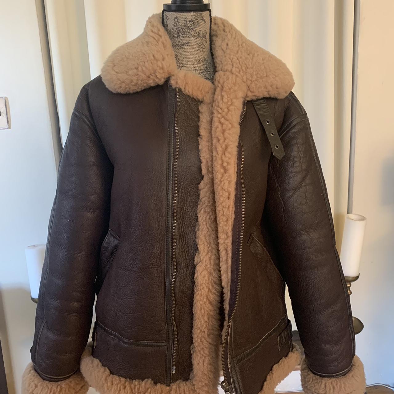 NWOT POLDEN SHEEPSKIN WOMENS AVIATOR JACKET... - Depop