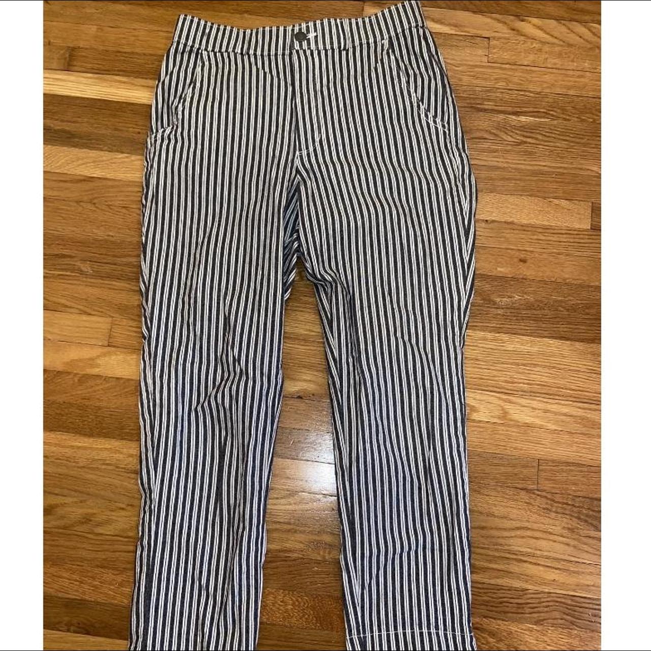 Hollister black and white striped pants on sale