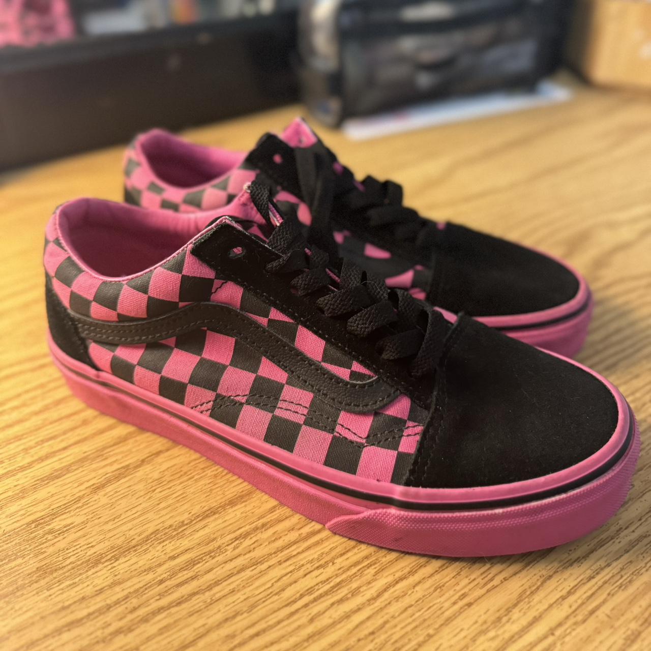 Pink checkered old skool vans online