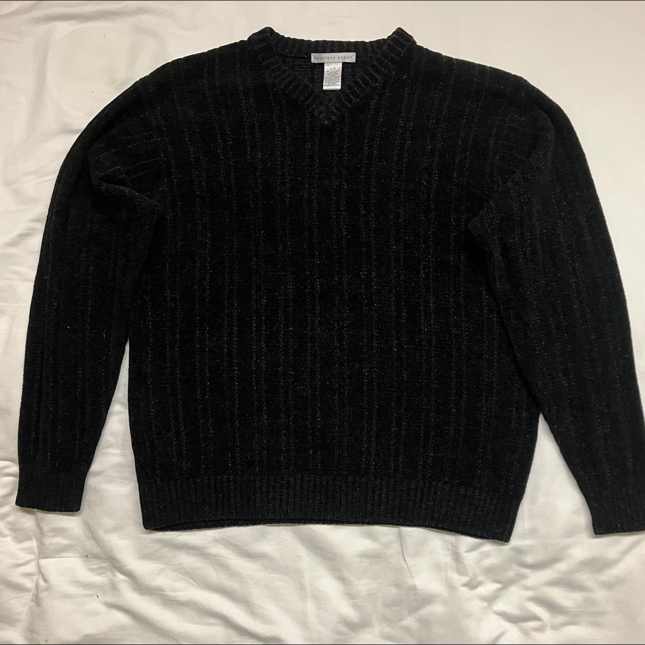 Geoffrey Beene black V neck knitted sweater. Men’s... - Depop