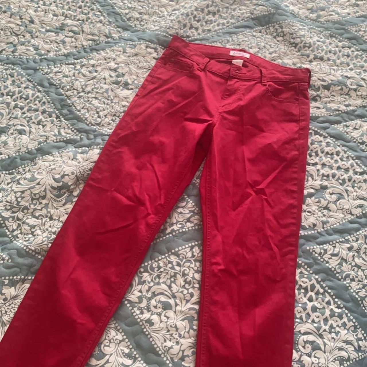 Candie’s red skinny jeans size 6 Lightly... - Depop