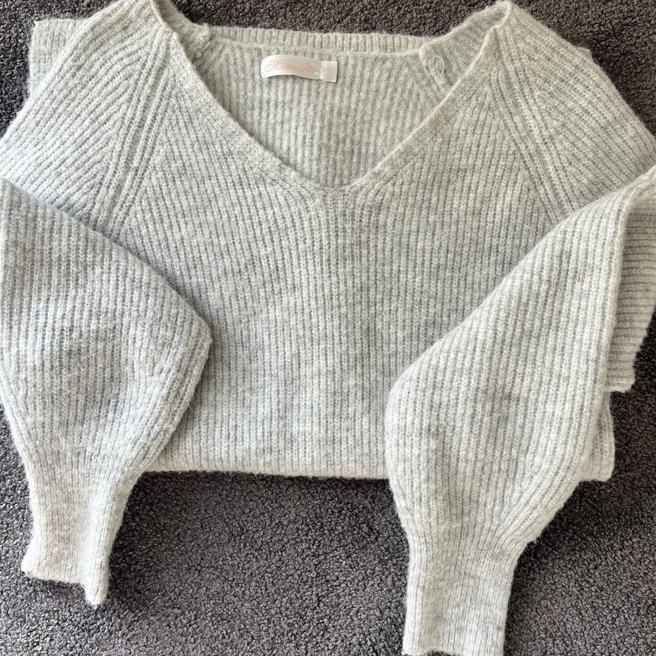 Charcoal knit jumper - size s/m - Depop