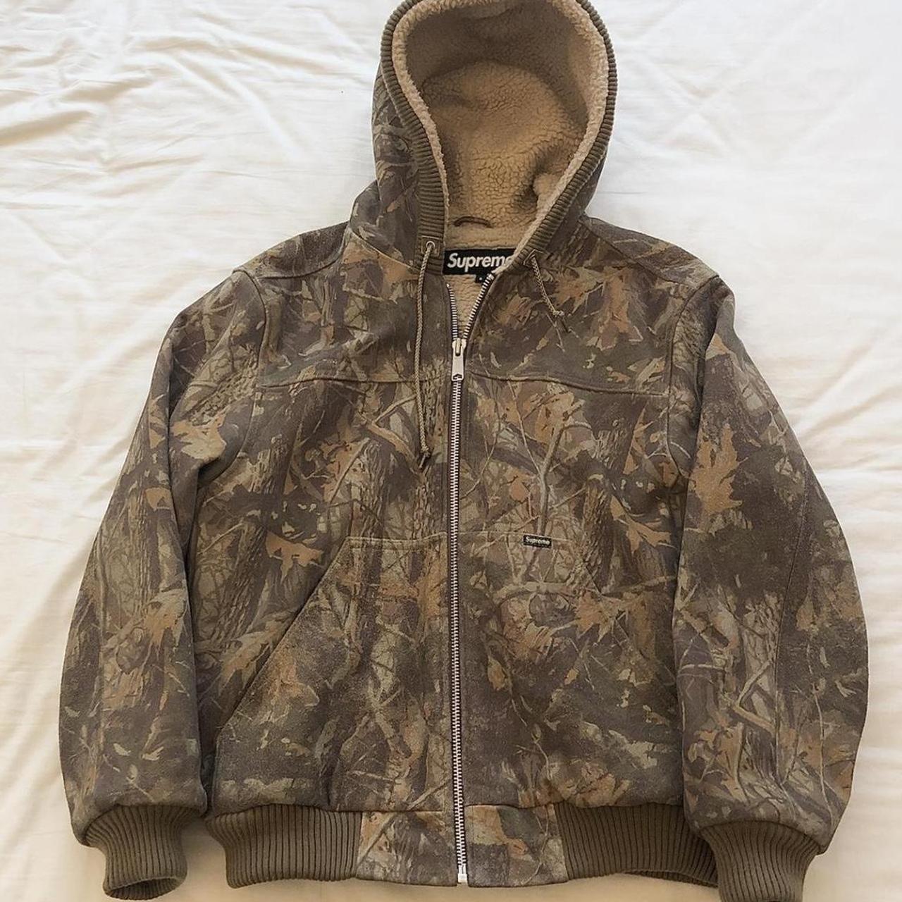 Supreme Hooded Suede Work Jacket Real Tree Camo FW17... - Depop