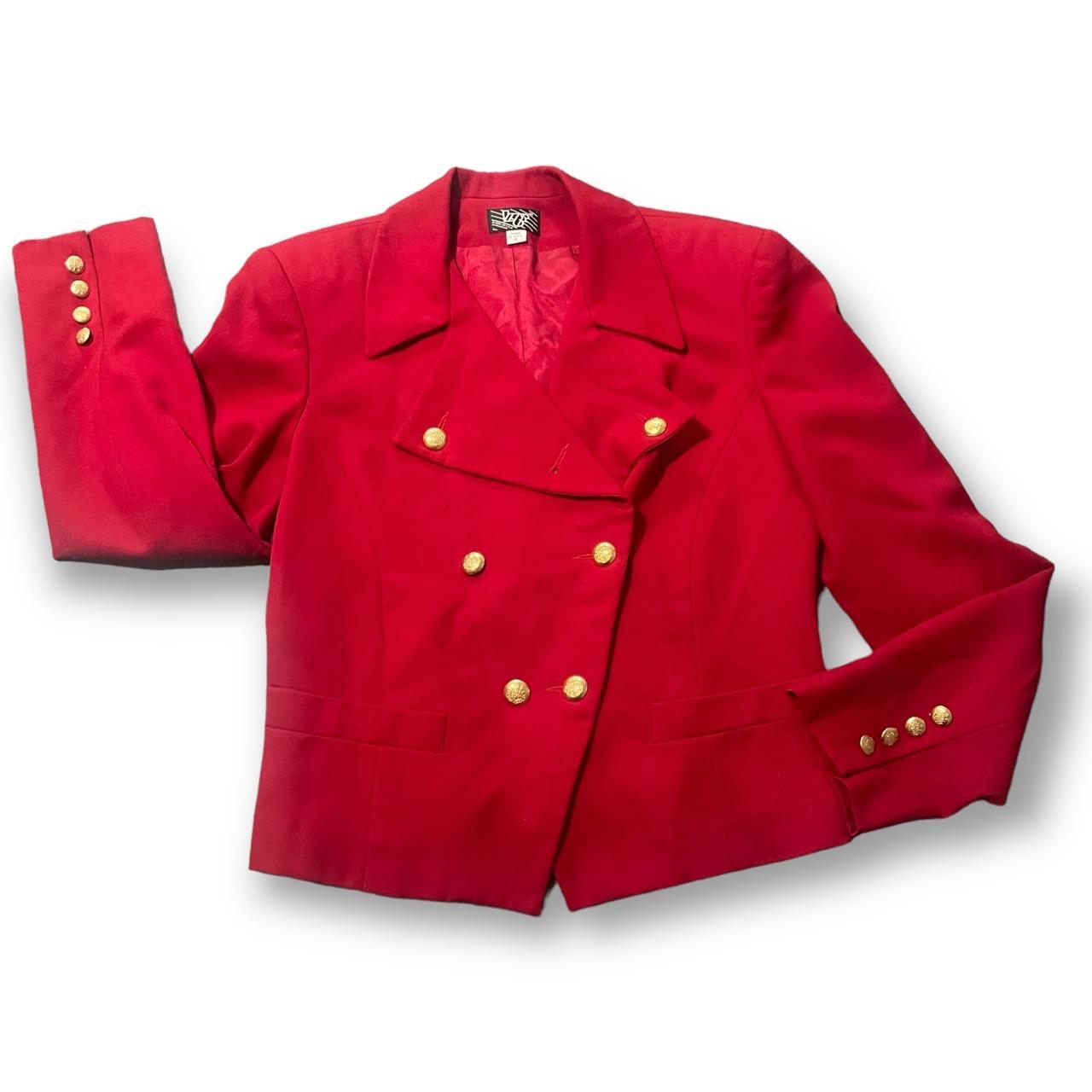 Women's Red and Gold Jacket Depop