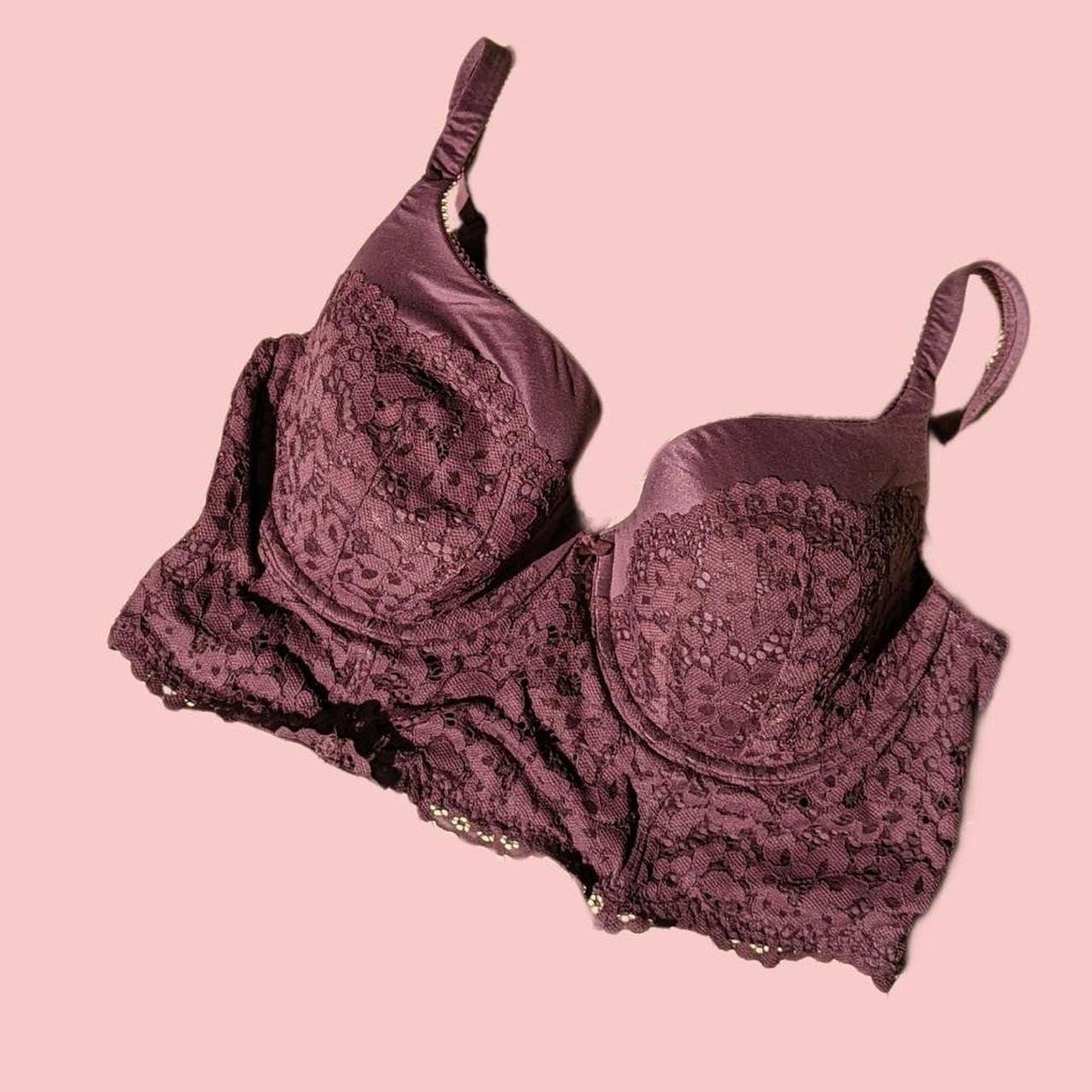 Lacey Victoria's Secret underwire padded purple bra - Depop