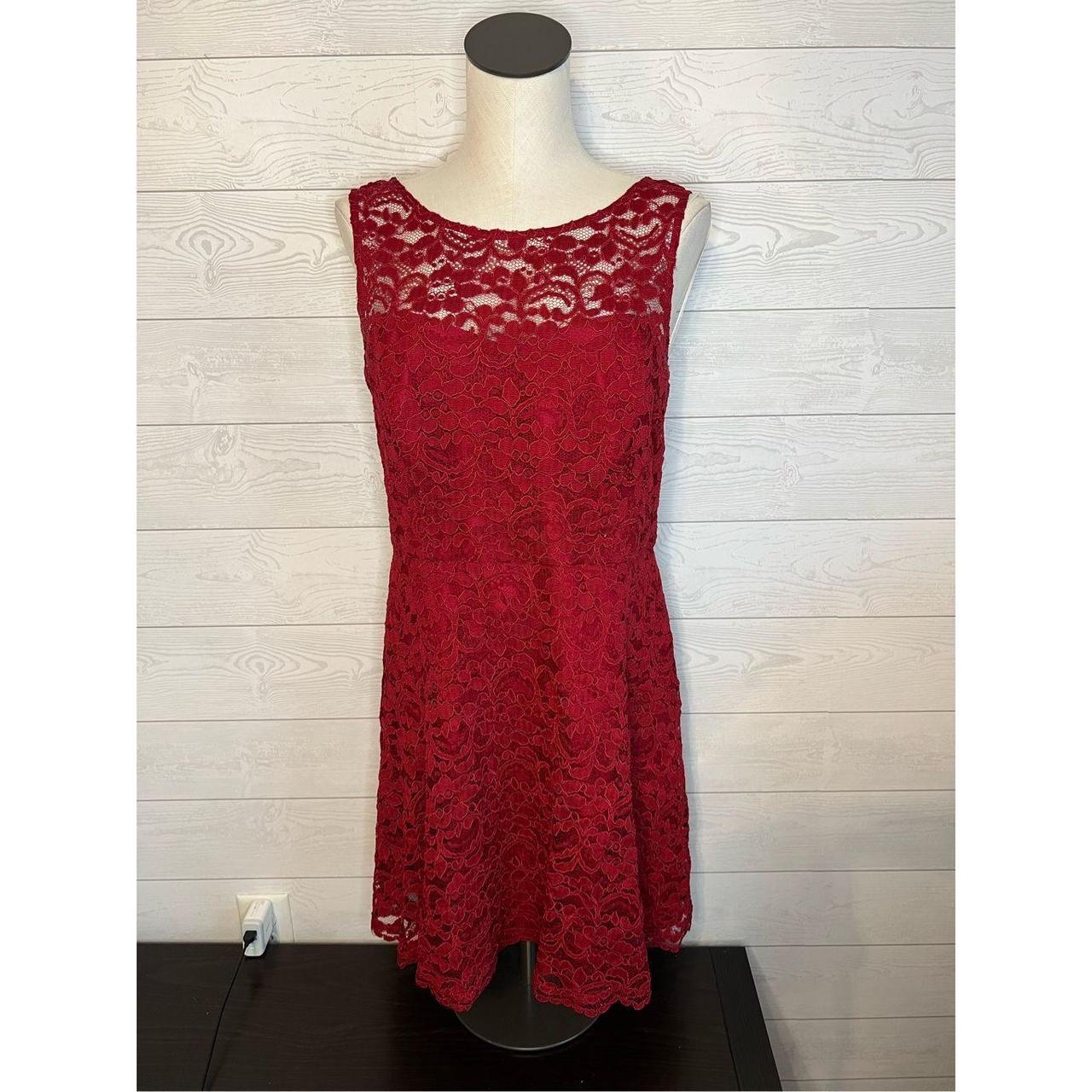 NWT David s bridal apple red knee length special Depop