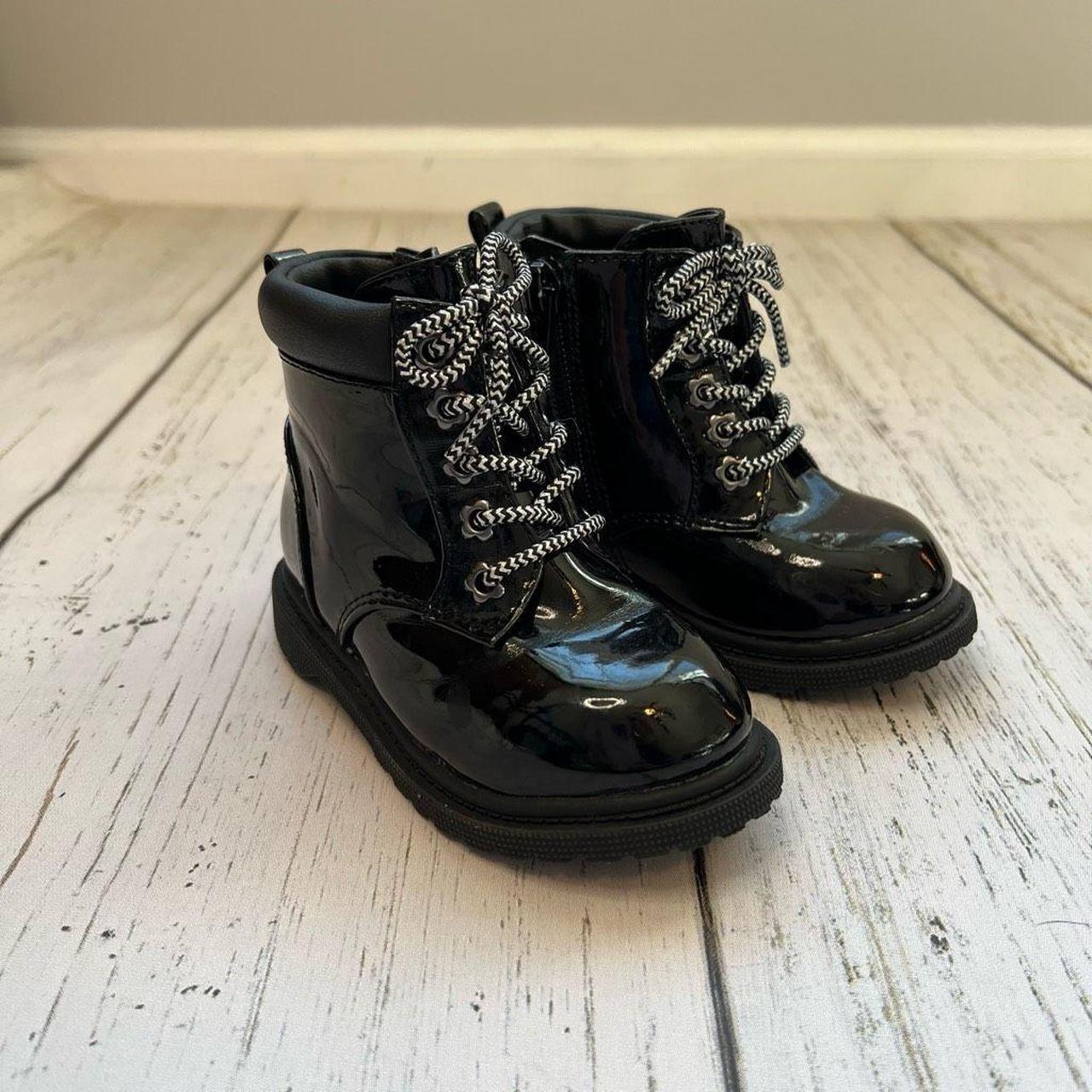 Baby Booties Baby Black Combat Boots Like New, Wonder Nation Black