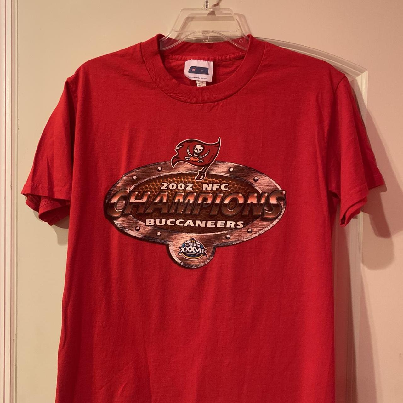 Vintage Tampa Bay Buccaneers 2002 NFL NFC Champs Red - Depop