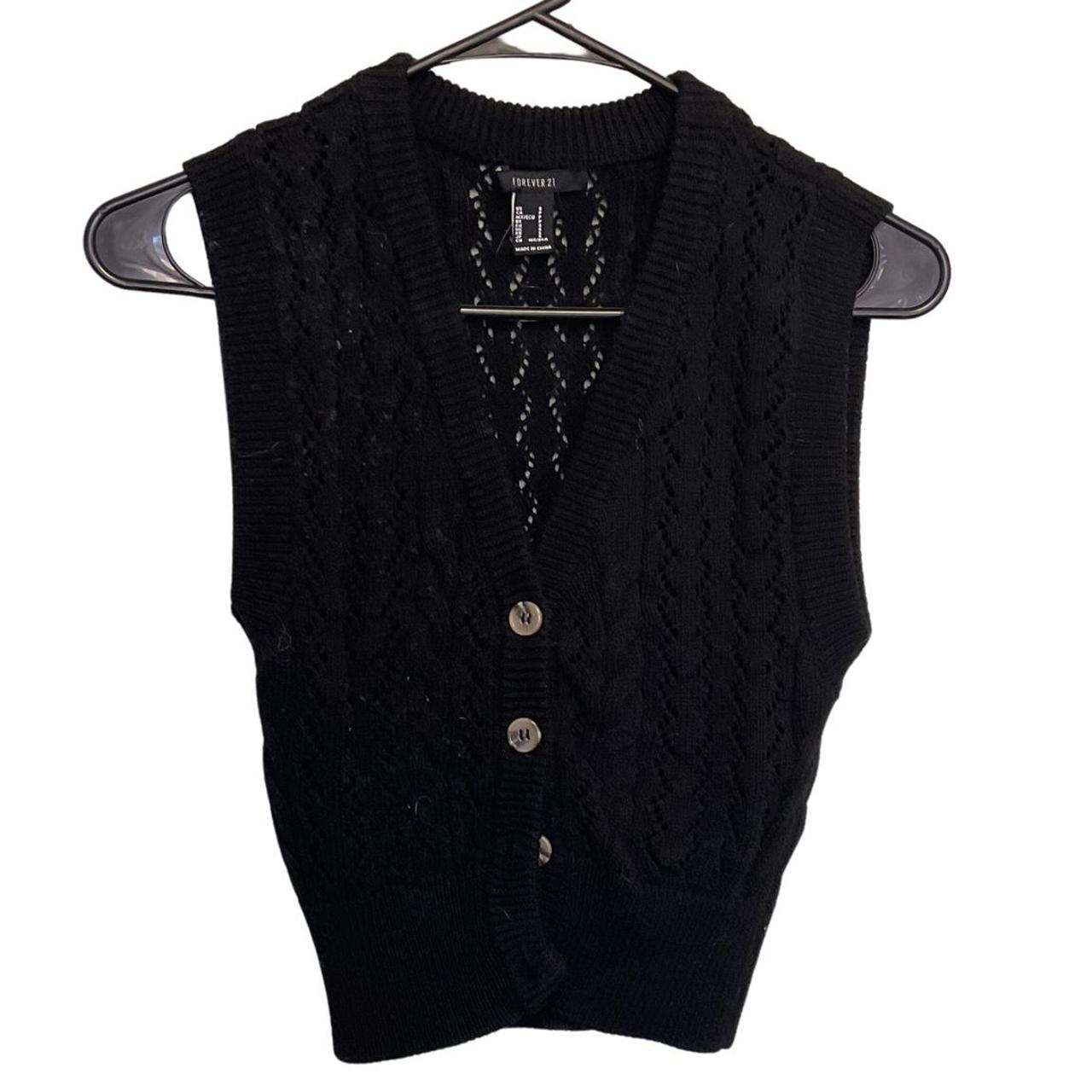 Black Cable Knit Sweater Vest