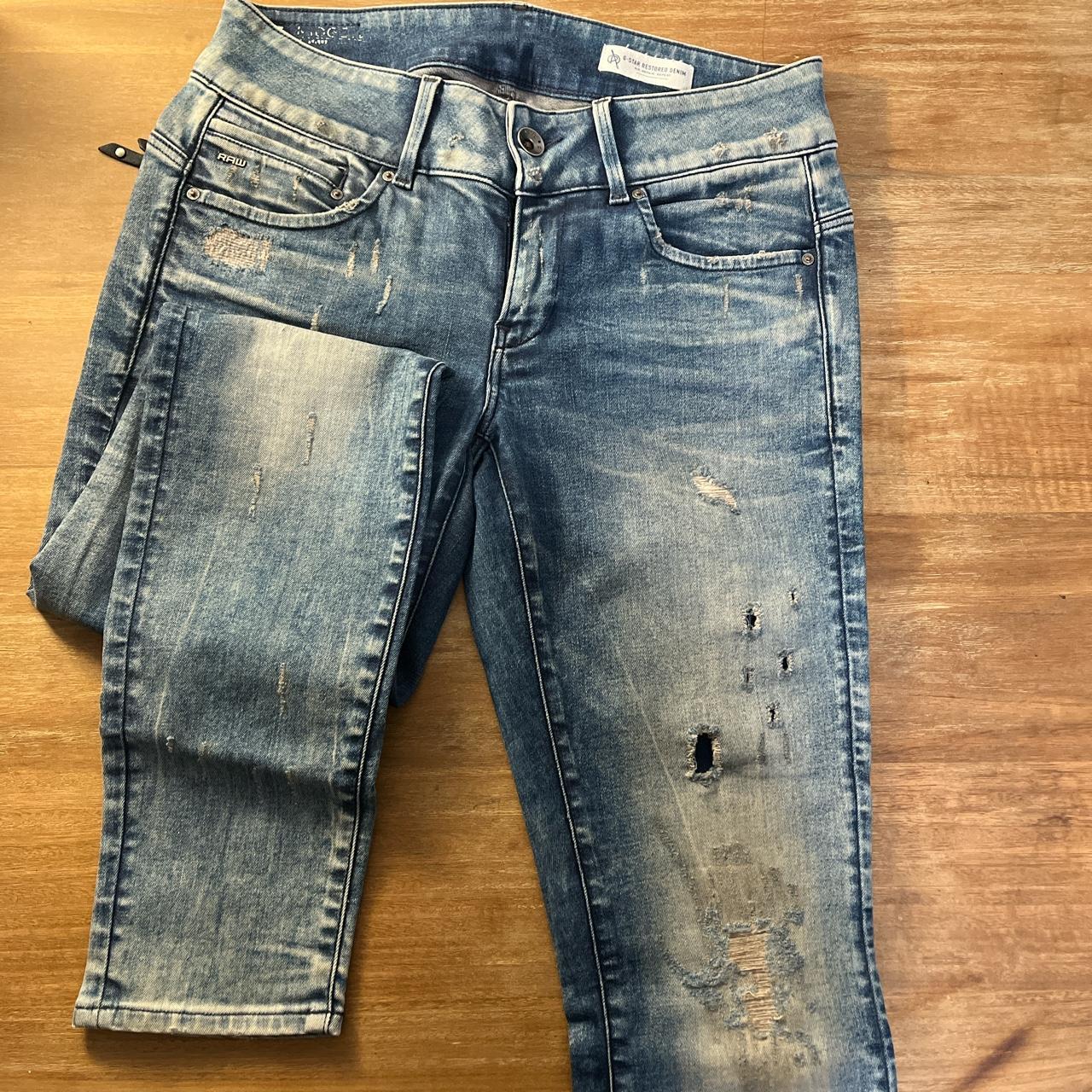 Womens size 30 G-Star Raw destroyed skinny jeans.... - Depop