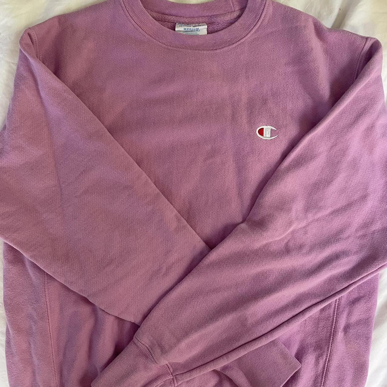 Champion Women's Pink Sweatshirt | Depop