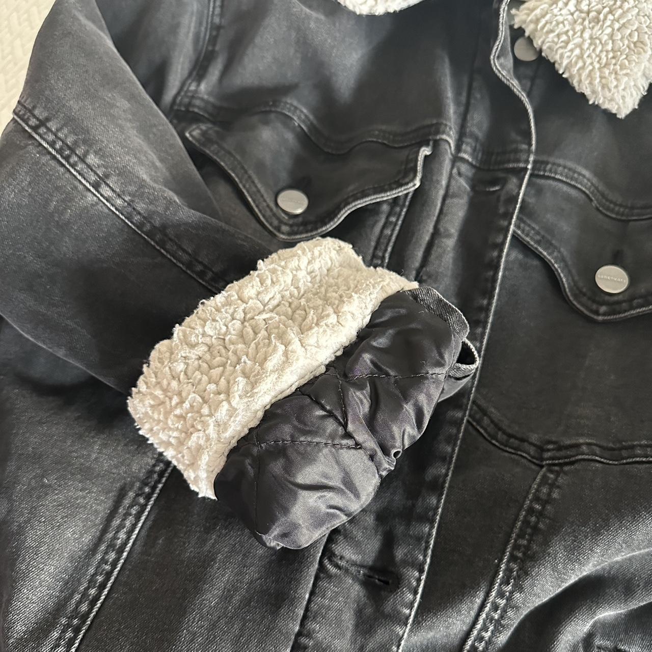 Sanctuary on sale black denim sherpa jacket