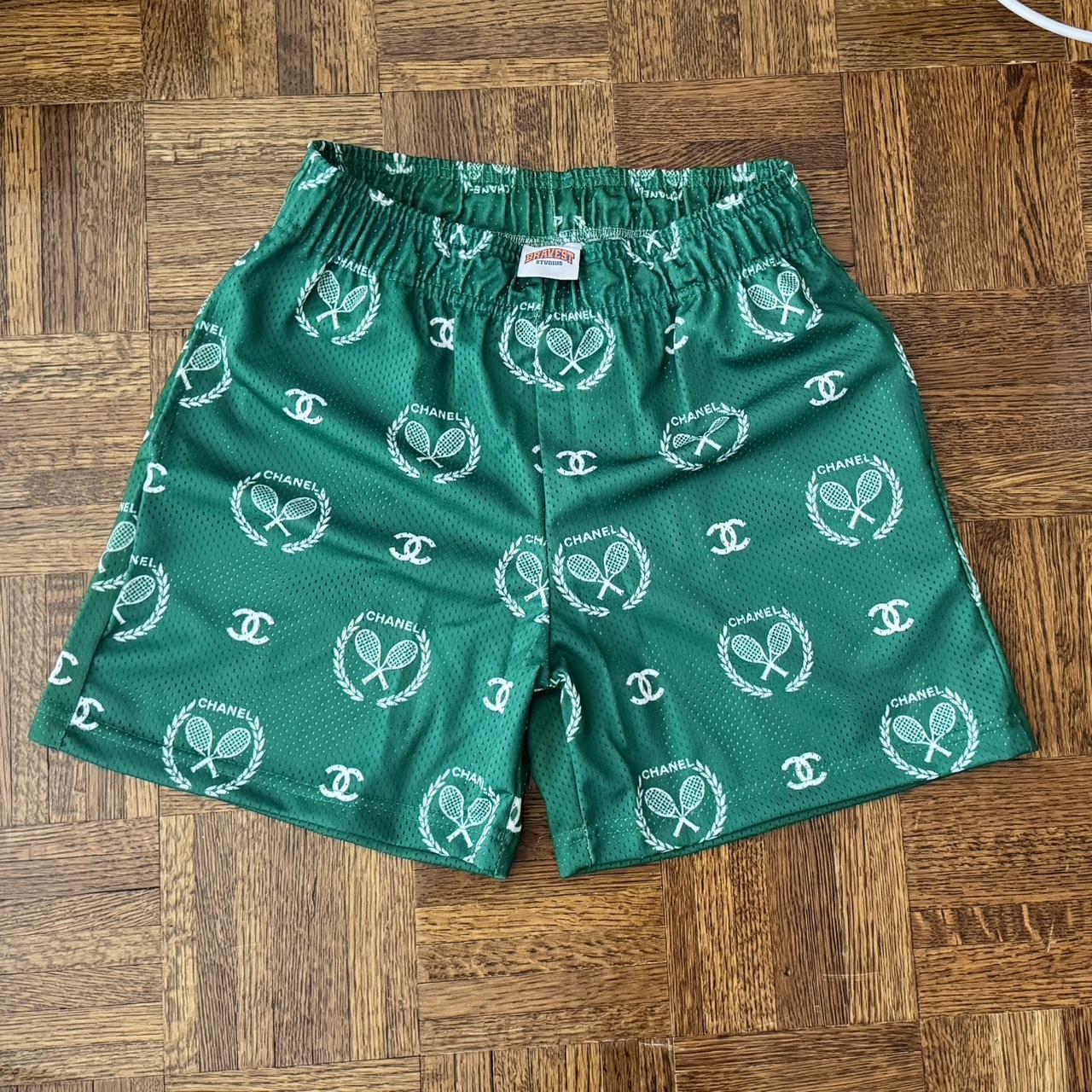 Bravest Studios Green Skull mesh shorts. Size large. | Depop