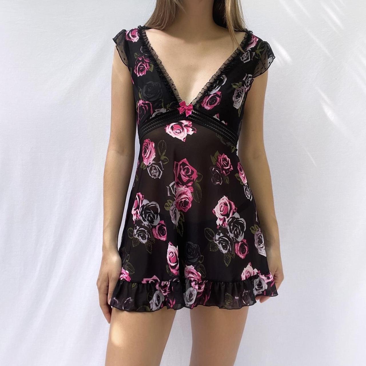 Betsey Johnson Women's Black And Pink Dress | Depop