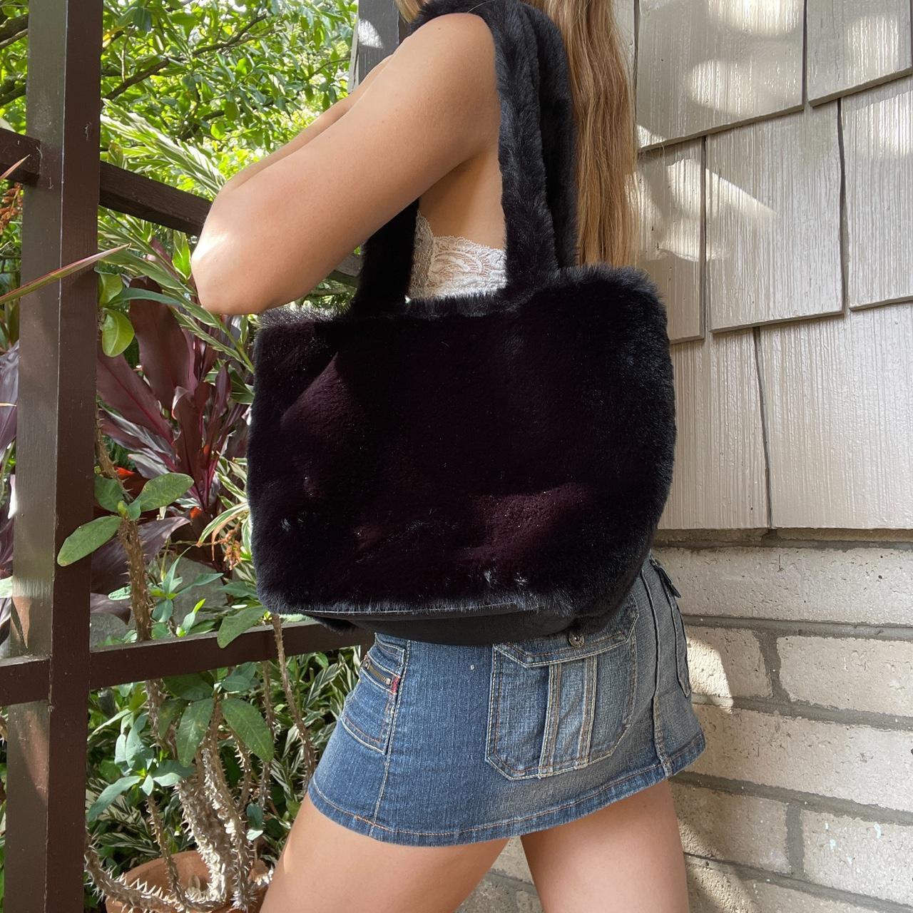 Black discount fuzzy bag