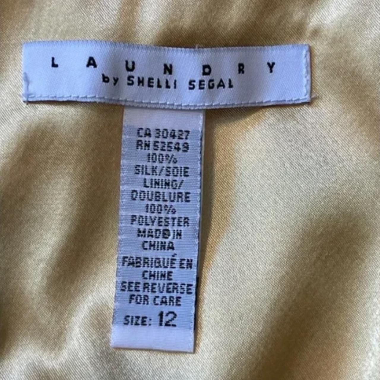 Laundry by Shelli Segal Women's Yellow and Blue Dress Depop