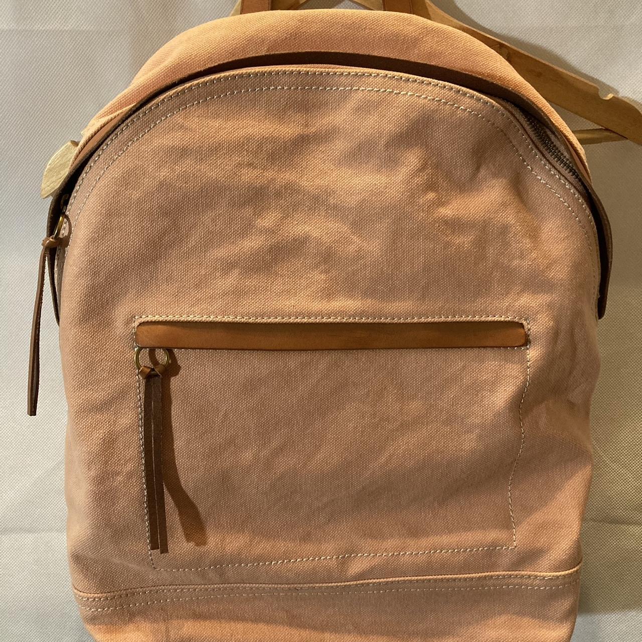 Madewell canvas and leather fold over top backpack - Depop