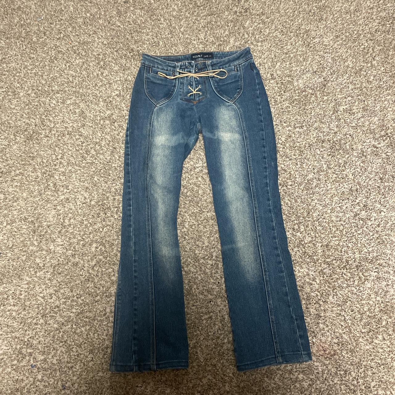 revolt lace up jeans. size 7 i got these from... - Depop