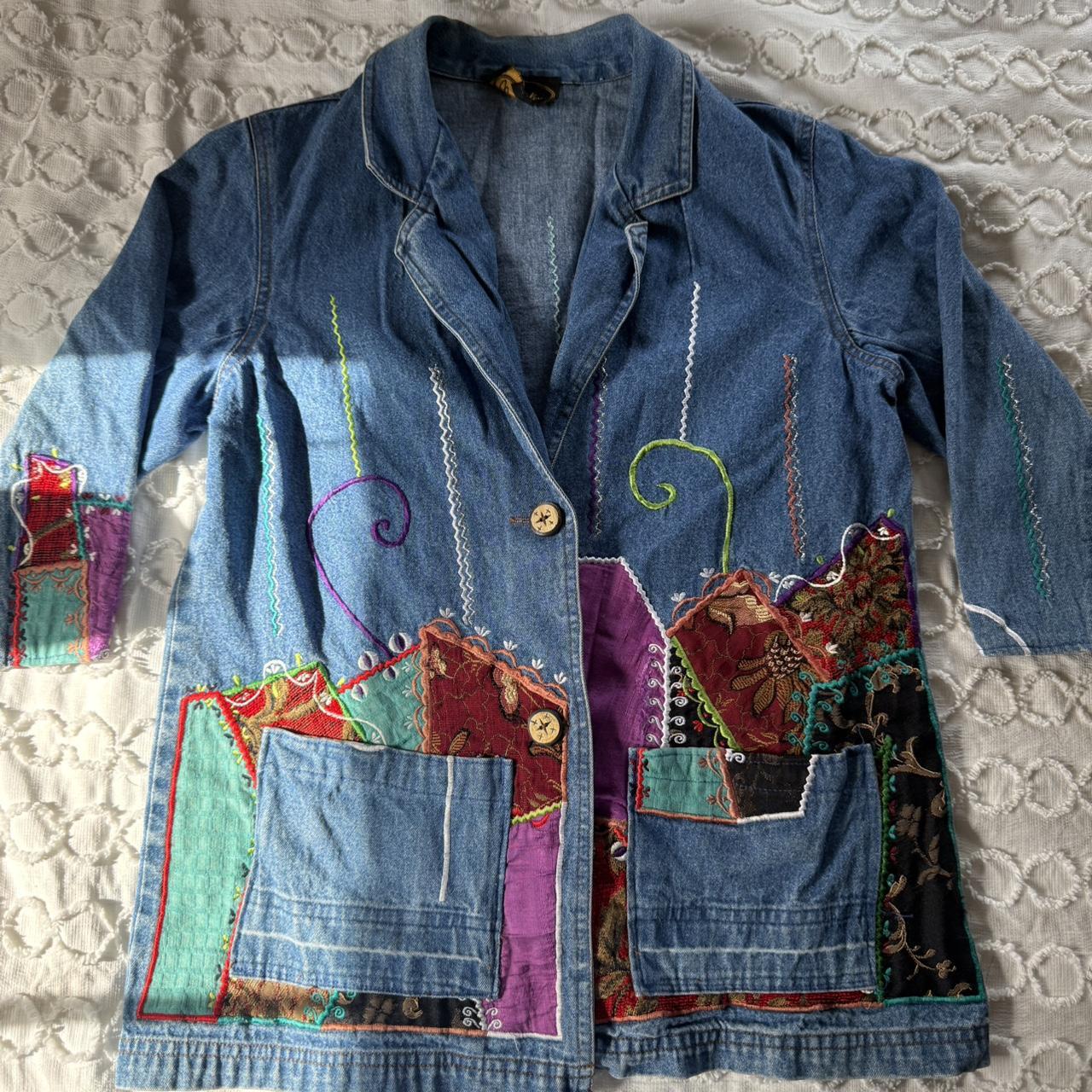 Women's Jacket - Blue/Multi - M – Unique patchwor… - image 1