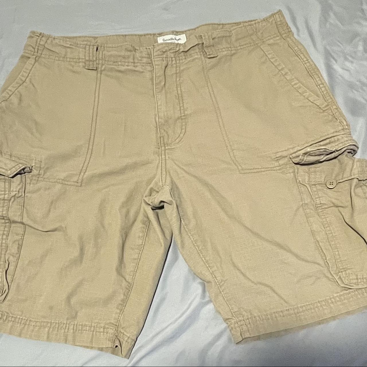 Thrifted Goodfellow Cargo Shorts Beige... - Depop