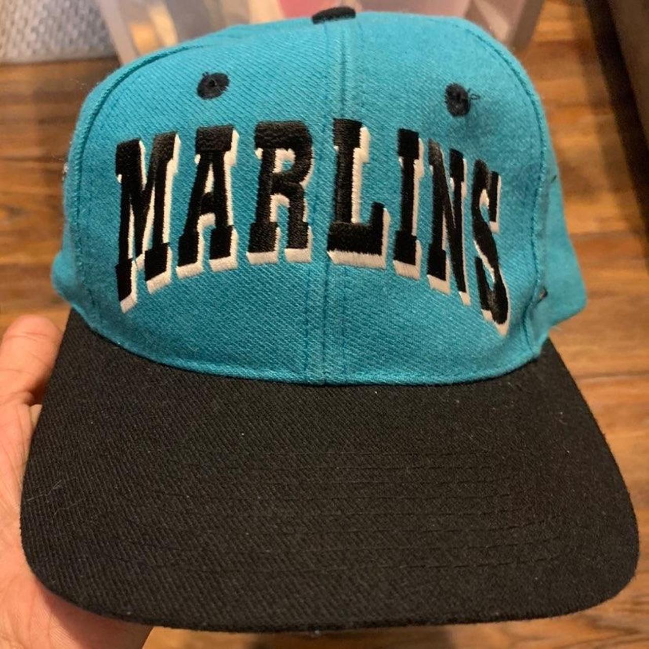 Vintage Starter Florida Marlins Teal 90s Baseball - Depop