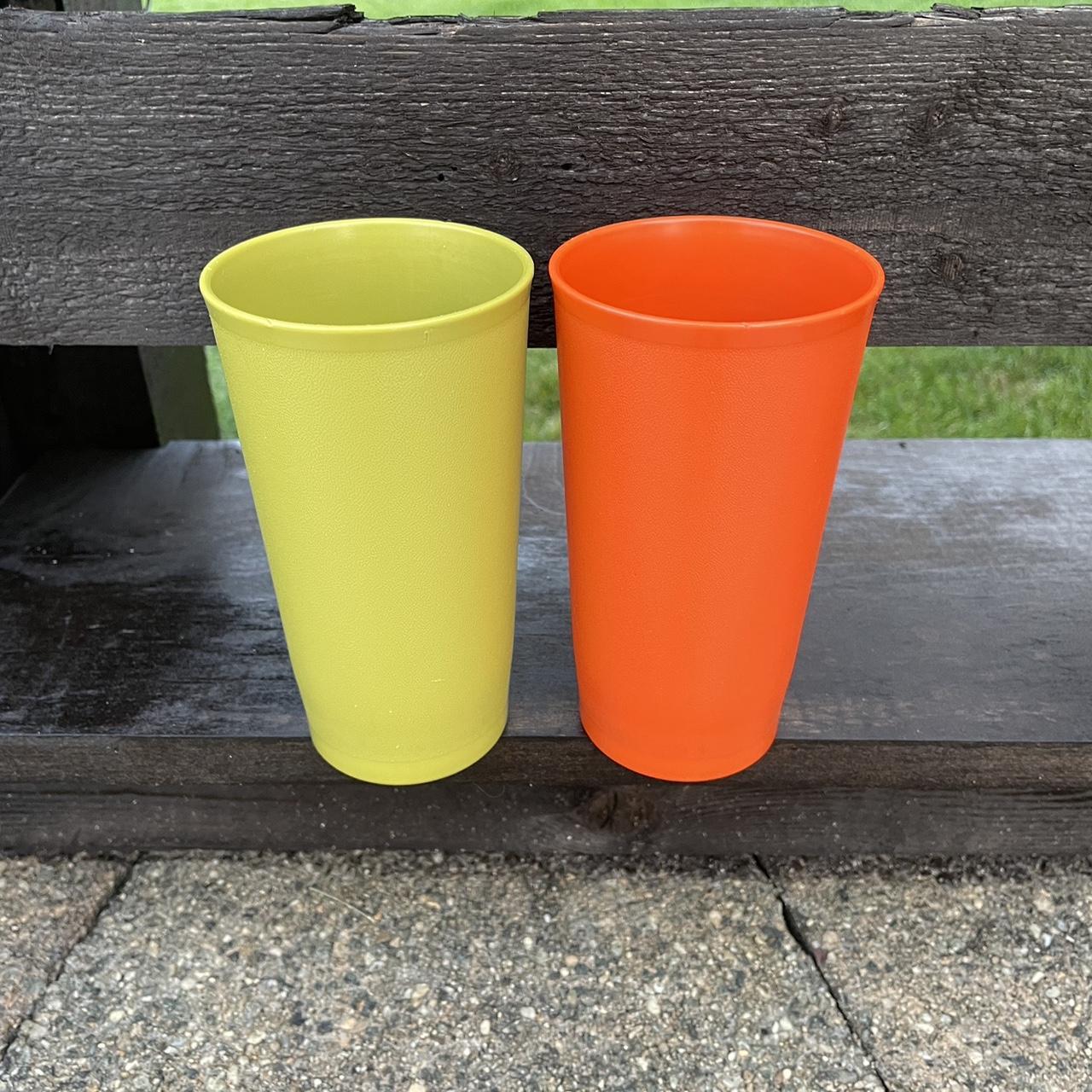 Vintage Tupperware Coffee Cups with Lids/Coasters. - Depop