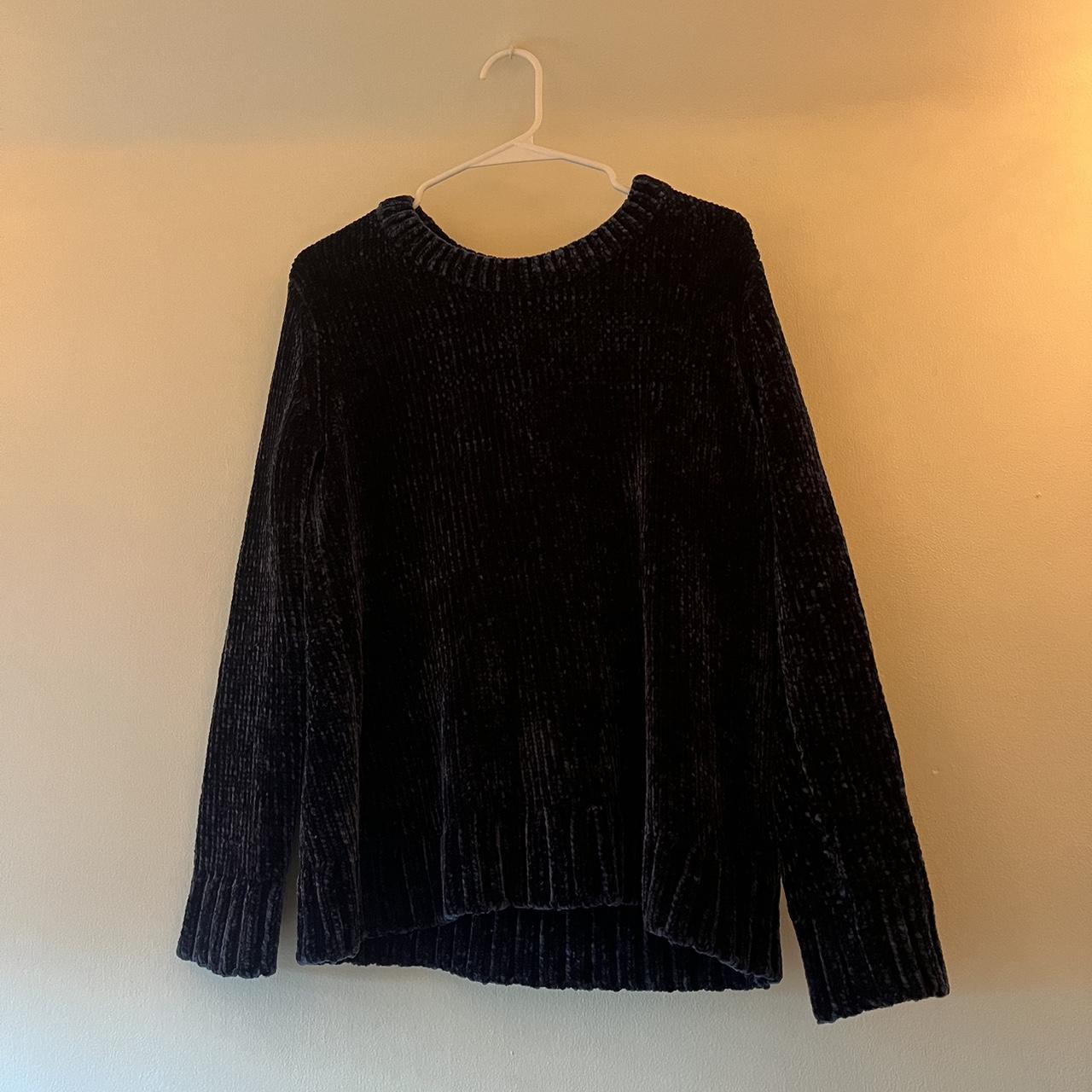 Women’s dark blue knit sweater Size M New... - Depop