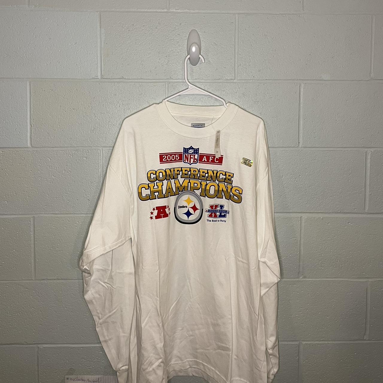 Vintage 2005 NFL AFC Champion Pittsburgh Steelers Super Bowl Long Sleeve  T-shirt