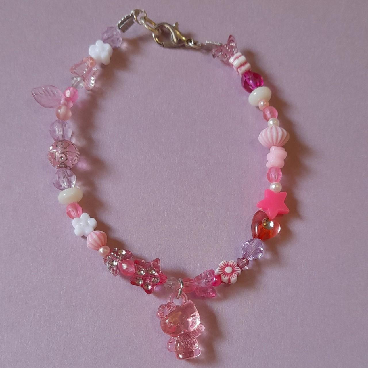 Hello Kitty, pink Kidcore bracelet 🩷 ~2000s... - Depop