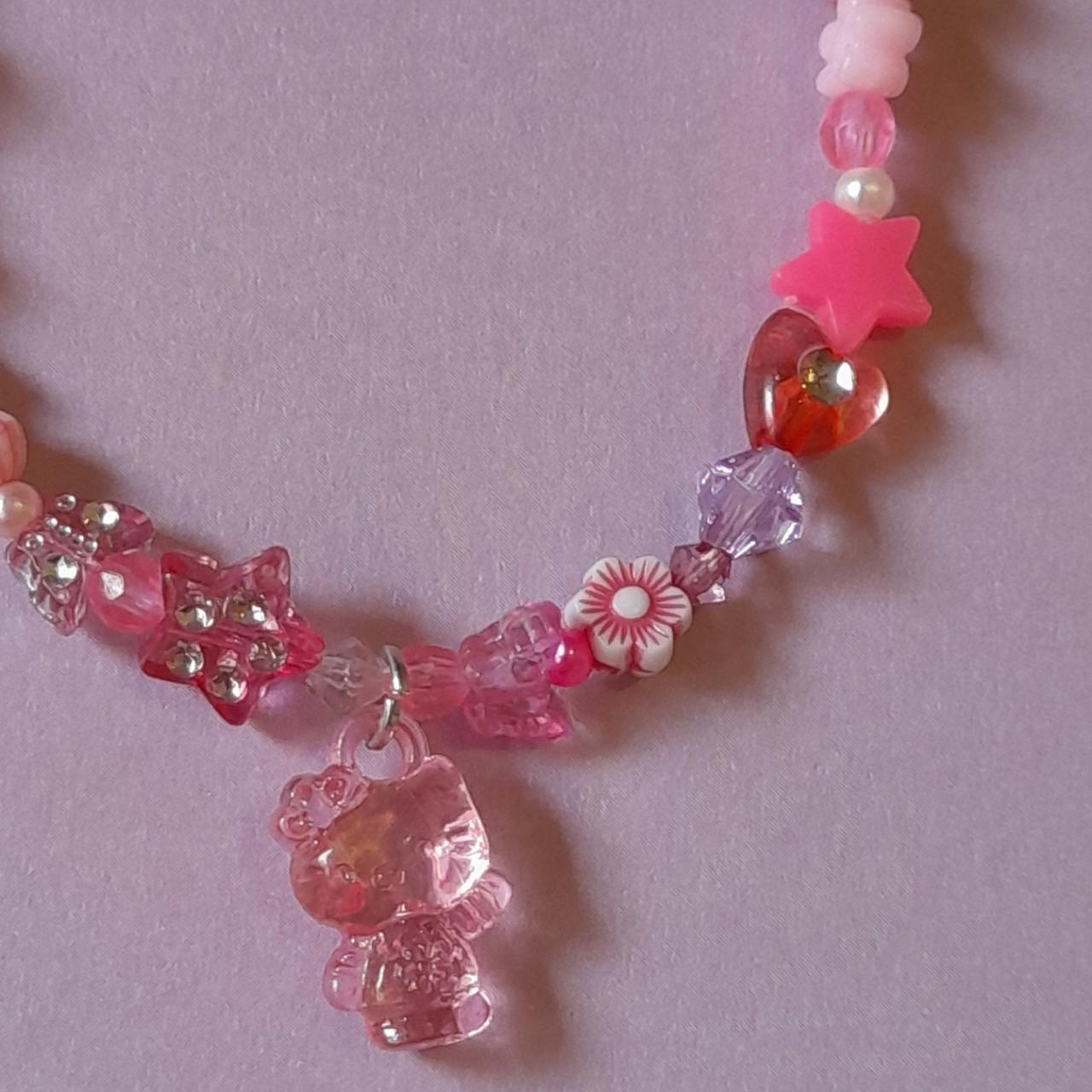 Hello Kitty, pink Kidcore bracelet 🩷 ~2000s... - Depop
