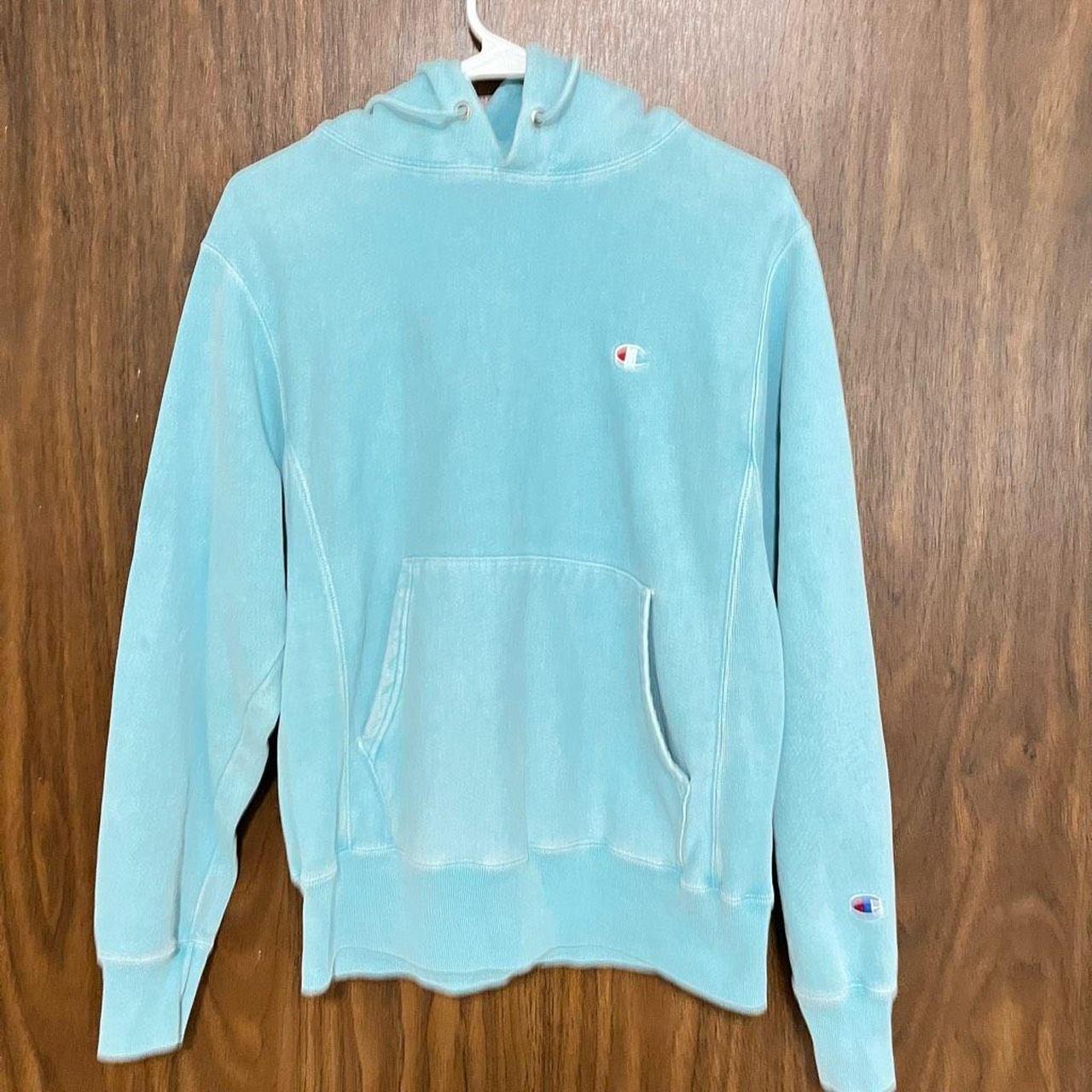 Champion vintage dye discount light blue hoodie