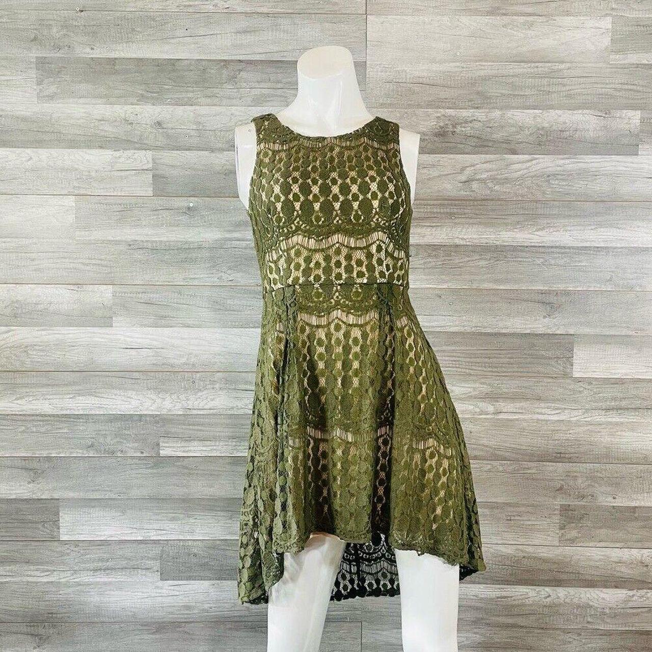 Sequin Hearts Green Lace Mini Dress Size 3 Juniors