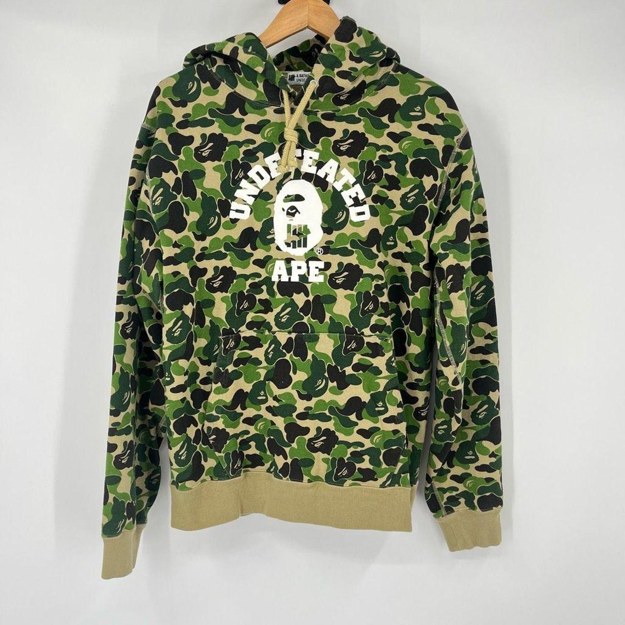 Bape Undefeated College Pullover Hoodie Camo Cotton | Depop