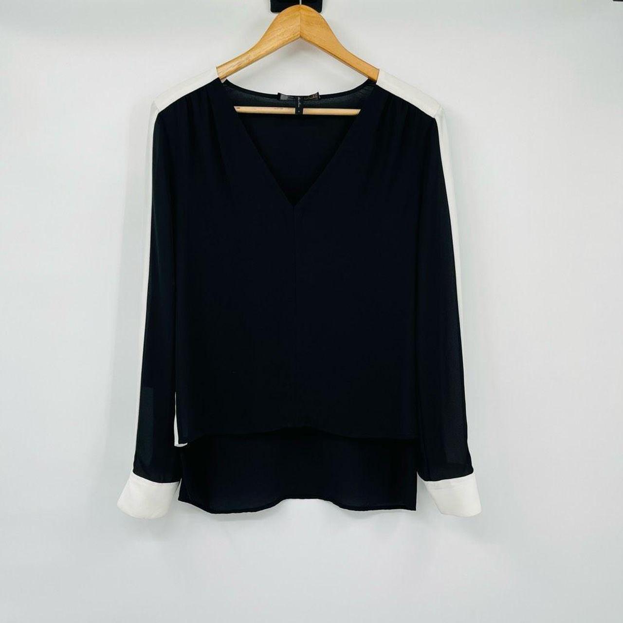 BCBGMAXAZRIA outlet Long Sleeve Blouse Black