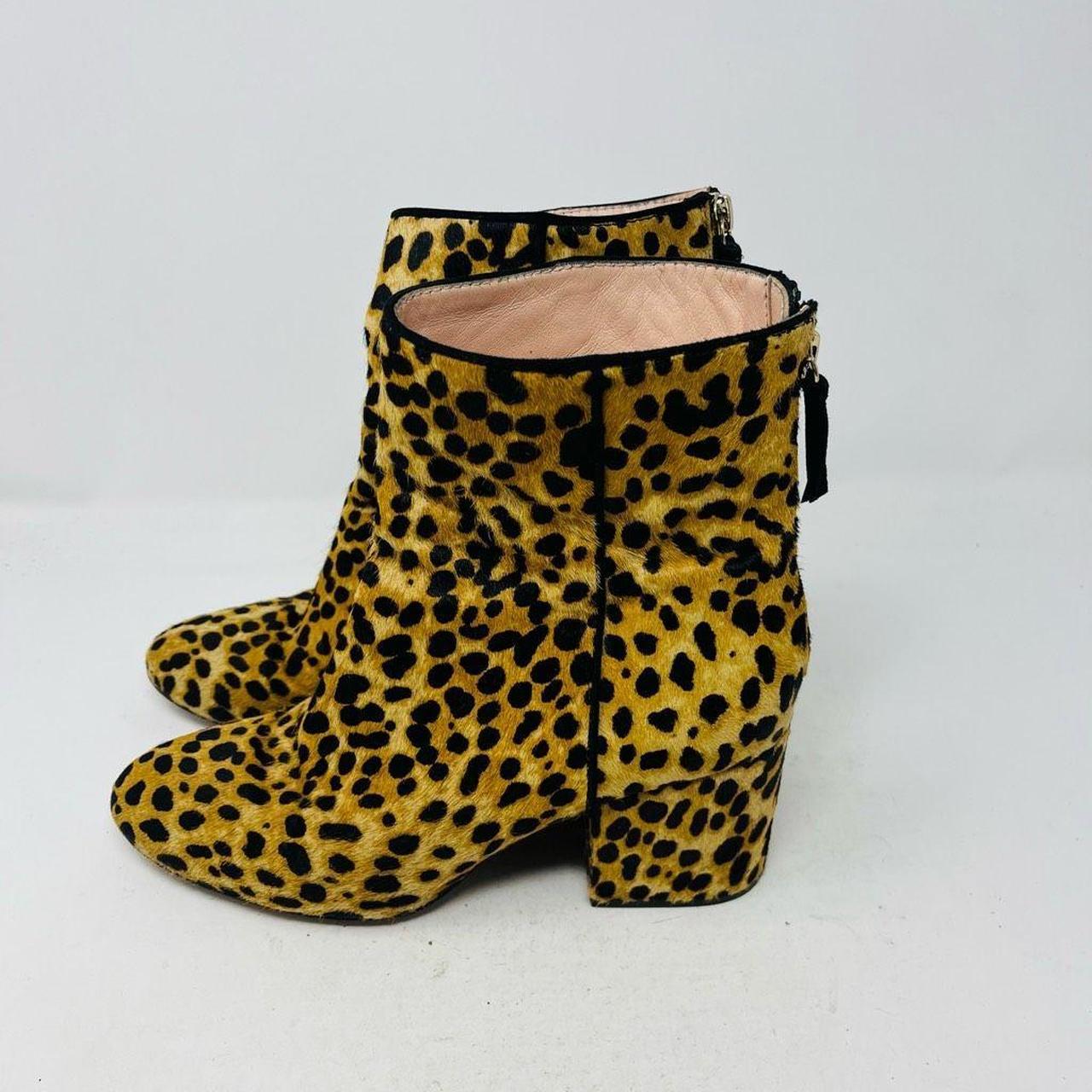 Ankle Boots Leopard Print Block Heel Depop